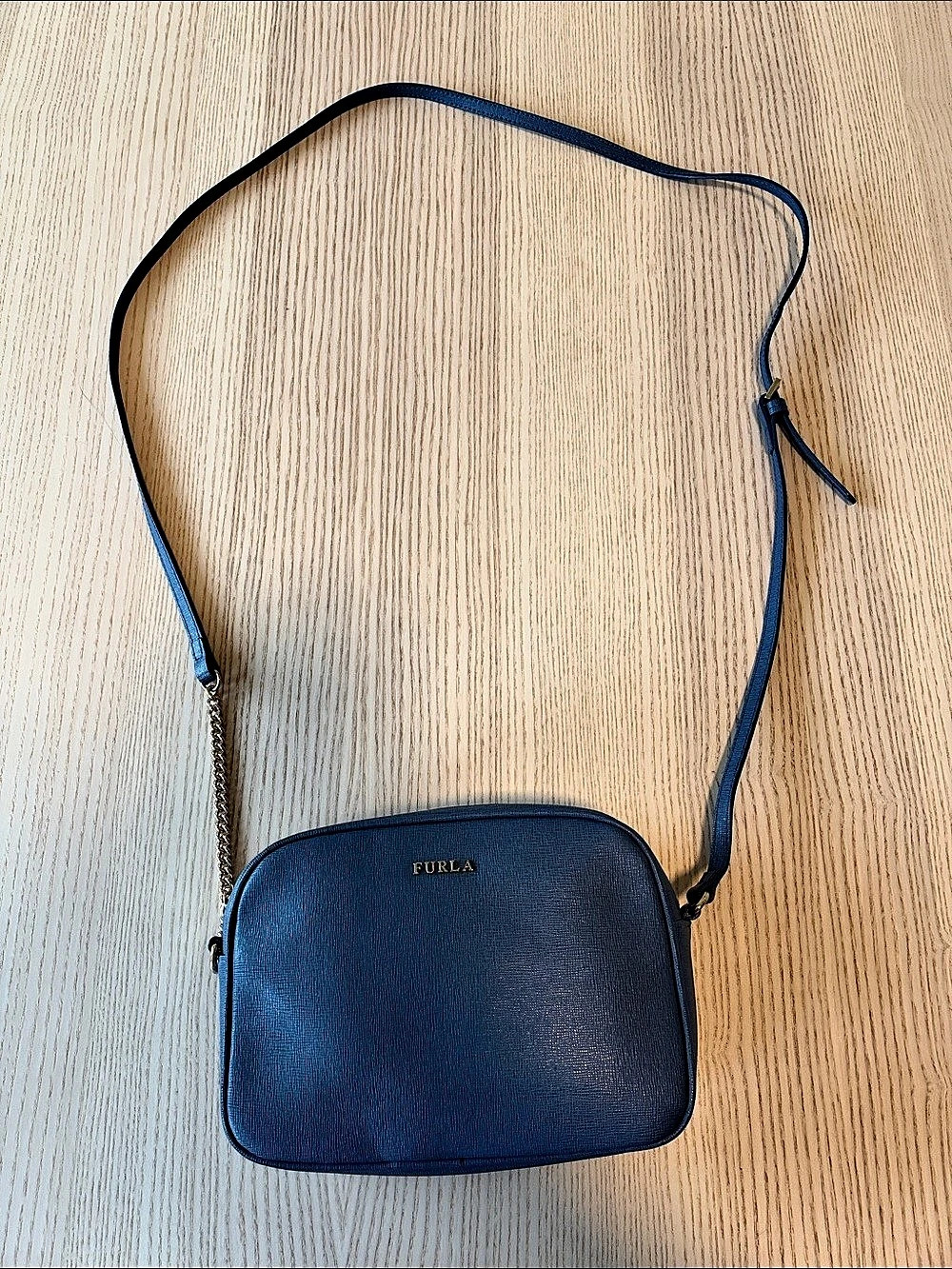 FURLA Blue Leather Crossbody Bag